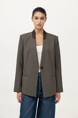 St. Agni Ribbed Collar Blazer