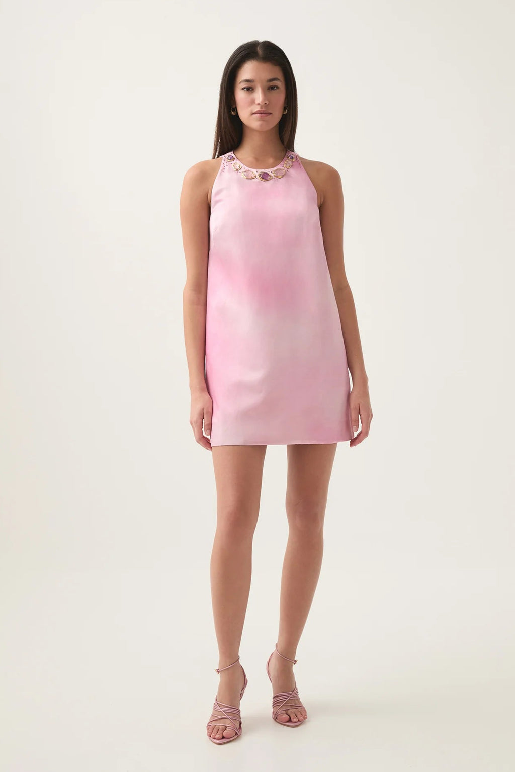aje pink dress Dusk Knot Front Puff Sleeve Silk House Of Huntington The bold magenta hue is complemented by artfully draped layers we've added the gorgeous #aje