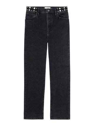 Frame Le Sleek Straight Studded Jeans