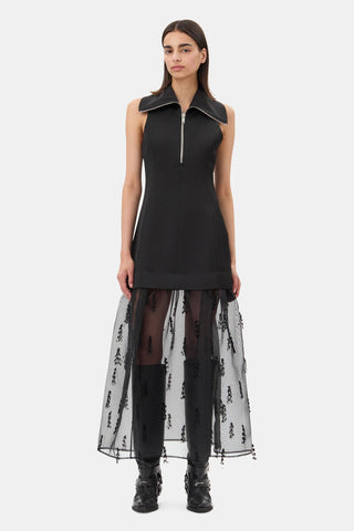 Ganni Fringe Organza Long Dress