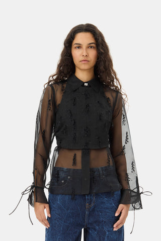 Ganni Fringe Organza Shirt