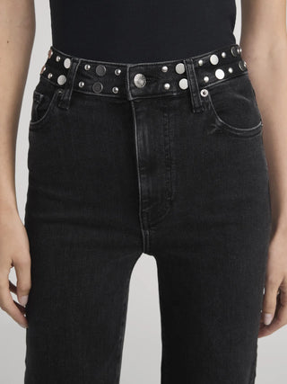 Frame Le Sleek Straight Studded Jeans