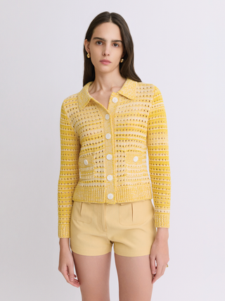 Matthew Bruch Knit Mesh Cardigan