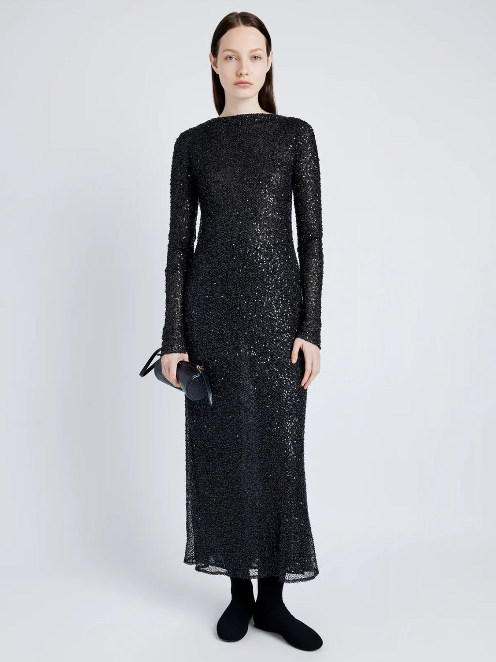 Proenza Schouler Women's Marlowe Sequined Mesh Maxi Dress - Black
