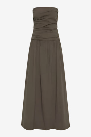 St. Agni Gathered Strapless Tie Back Dress
