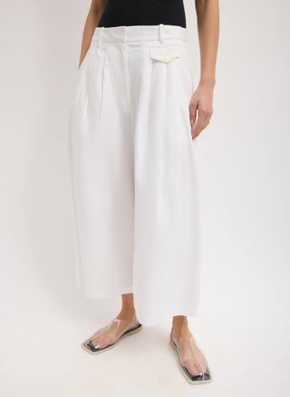 Tibi Bio Twill Triple Pleat Cropped Pant