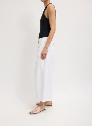 Tibi Bio Twill Triple Pleat Cropped Pant