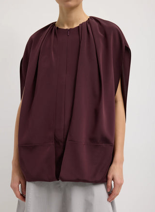 Tibi Stretch Nylon Silk Cape Top
