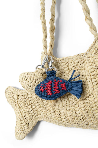 Damson Madder Raffia Fish Bag Charm