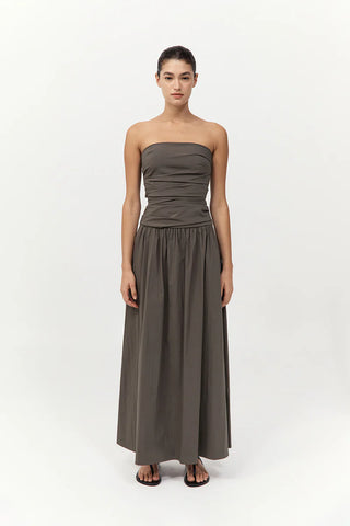 St. Agni Gathered Strapless Tie Back Dress