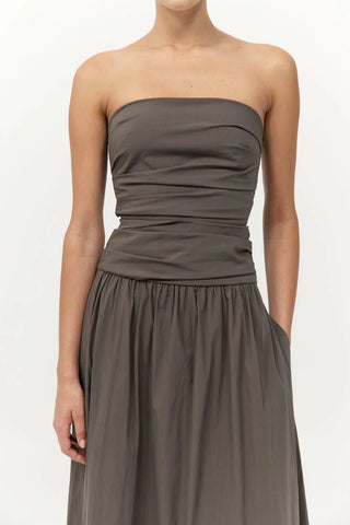St. Agni Gathered Strapless Tie Back Dress