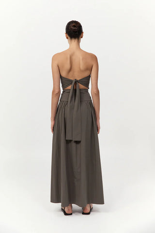 St. Agni Gathered Strapless Tie Back Dress