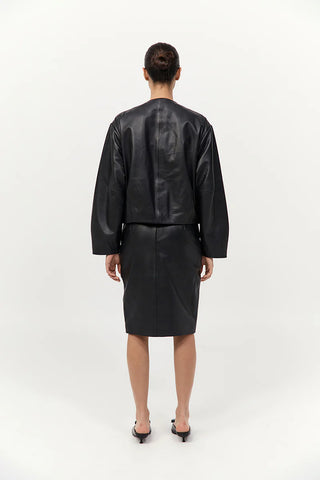 St. Agni Utility Cocoon Leather Bomber