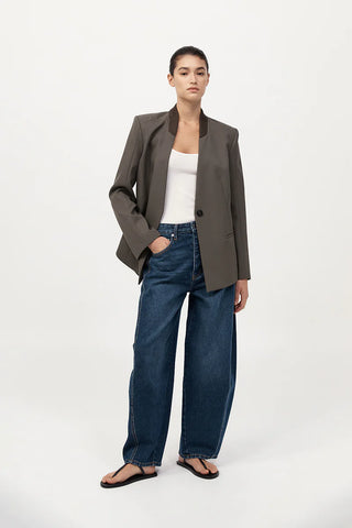St. Agni Ribbed Collar Blazer