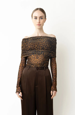 Lapointe Print Mesh Top