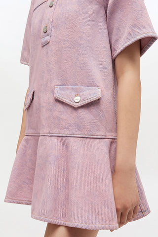 ganni denim dress Ganni Blue Light Washed Denim Dress