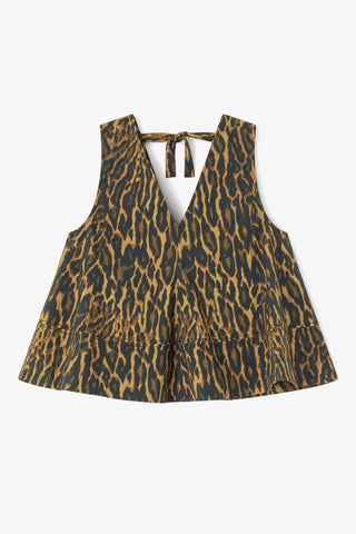 Ganni Leopard A-Line Top