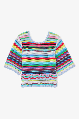 Ganni Crochet Stripe Top