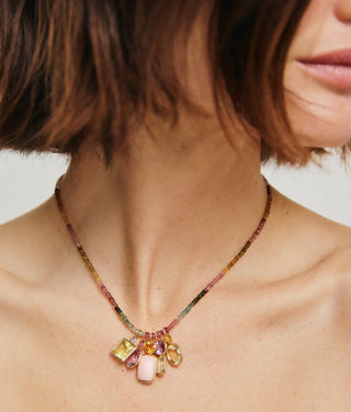Lizzie Fortunato Stacked Rectangle 14k Gold Necklace