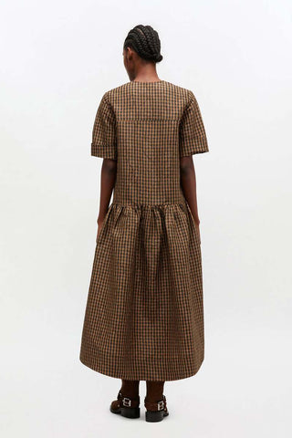 Ganni Taffeta Check Dress