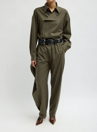 Tibi Flannel Side Drape Pant