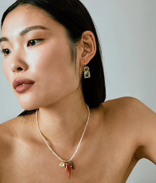 Lizzie Fortunato Tiny Beaded 14k Gold Necklace