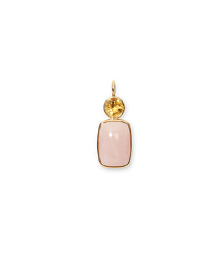 Lizzie Fortunato Stacked Oblong 14k Gold Necklace Charm