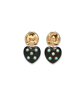 Lizzie Fortunato Amore Heart Earrings