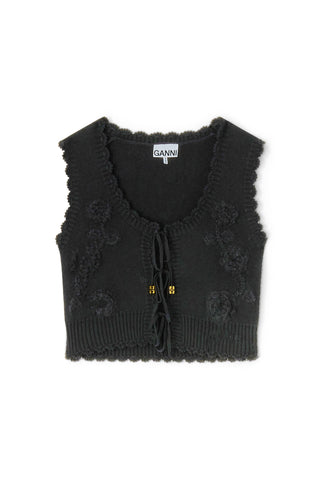 Ganni Crochet Applique Vest