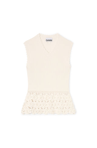 Ganni Crochet Hem Vest