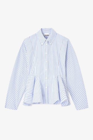 Ganni Stripe Peplum Shirt
