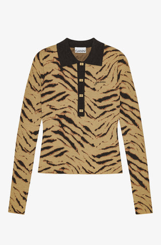 Ganni Jacquard Polo Shirt