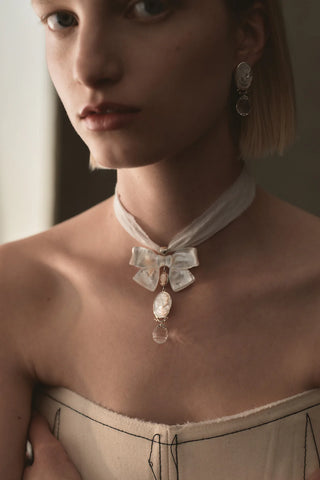Chan Luu Big Bow Ribbon Necklace