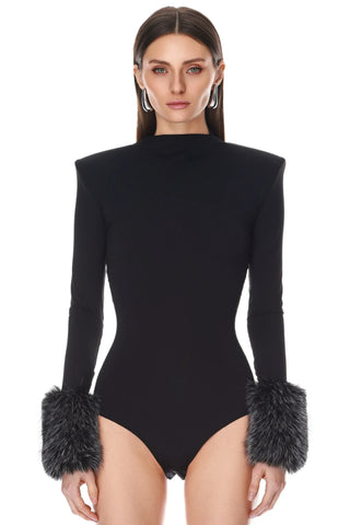 Bronx Banco Fur Cuff Bodysuit
