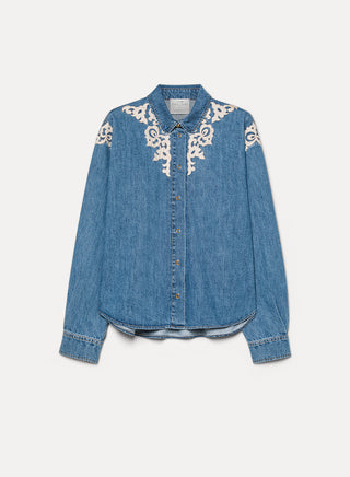 Forte Forte Indigo Embroidered Shirt