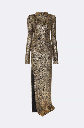 Lapointe Metallic Snake Jersey Gown