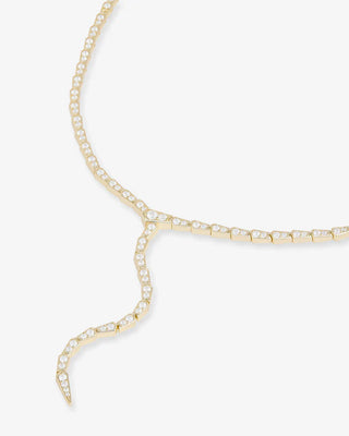 Melinda Maria Pavé Serpent Lariat Necklace