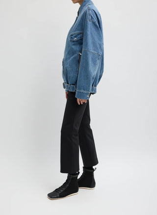 Tibi Classic Denim Moto Bomber