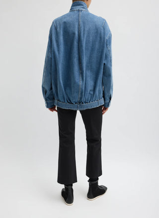 Tibi Classic Denim Moto Bomber