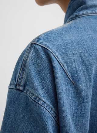 Tibi Classic Denim Moto Bomber