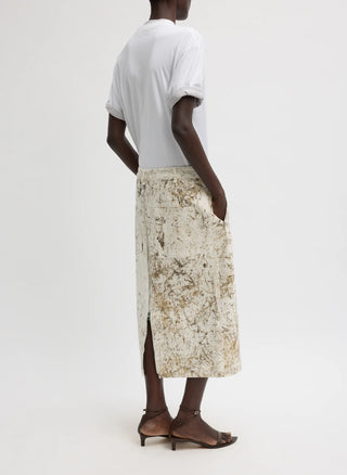 Tibi Calcimin Denim Trouser Zip Skirt