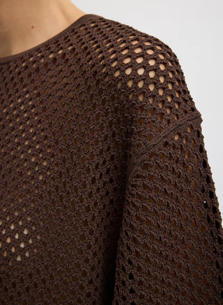 Tibi Crochet Netting Oversized Easy T-Shirt