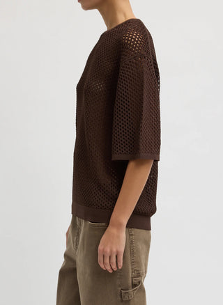 Tibi Crochet Netting Oversized Easy T-Shirt
