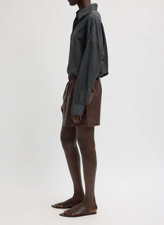 Tibi Leather Shorts