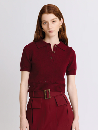 Matthew Bruch Eyelet Knit Polo