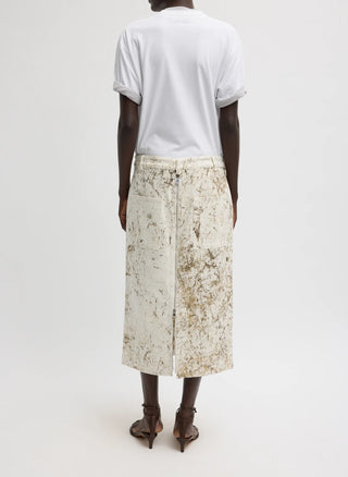 Tibi Calcimin Denim Trouser Zip Skirt