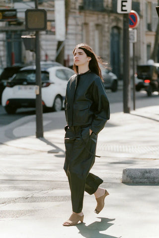 St. Agni Utility Cocoon Leather Bomber