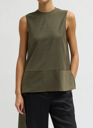 Tibi Flannel Asymmetrical Top
