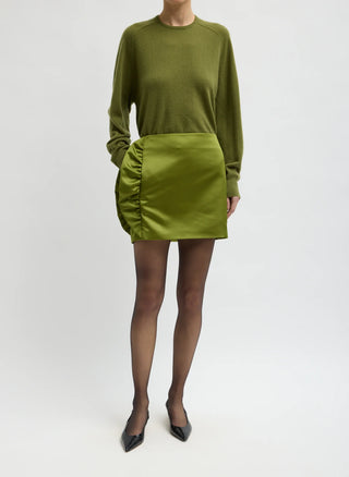 Tibi Satin Ruffle Skirt
