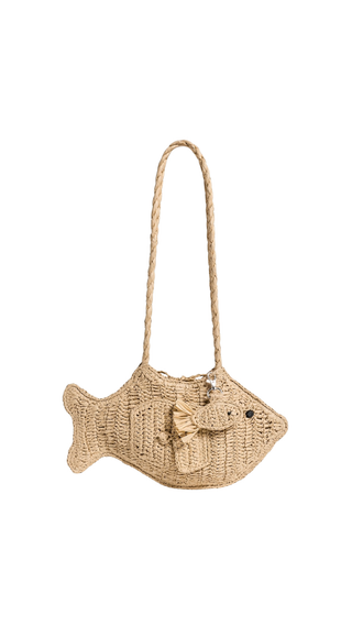 Damson Madder Raffia Fish Bag